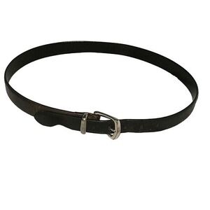 CLAIBORNE Handcrafted Full Grain Leather Belt Silver‎ Buckle Skinny Dress Belt